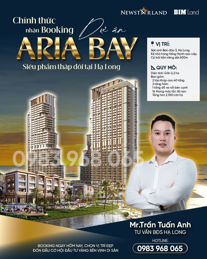 Căn hộ Studio Aria Bay Hạ Long 31m² giá 2.26 tỷ - Chạm cát ngay tại biển!