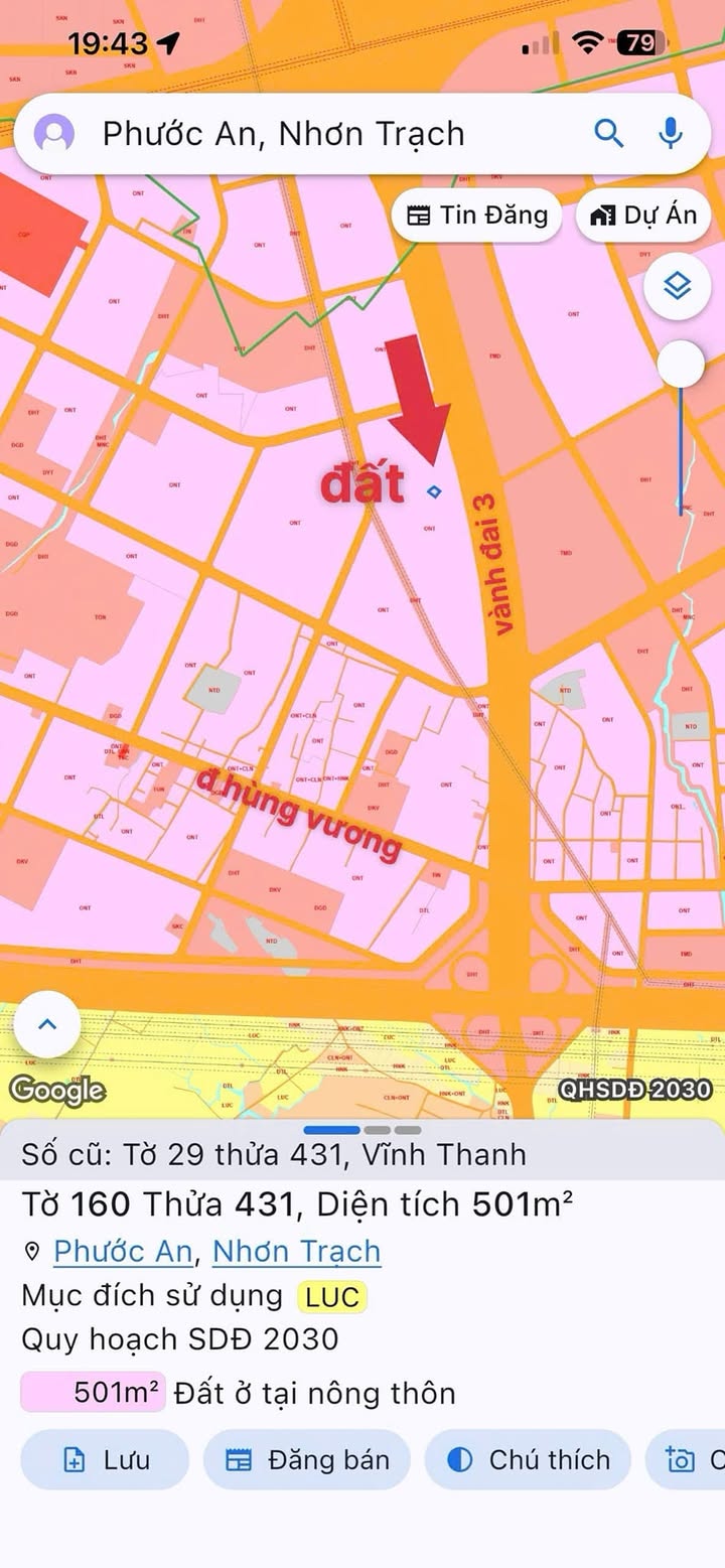 Đất Vĩnh Thanh Nhơn Trạch 2054m² giá 6.162 tỷ - Cơ hội đầu tư hấp dẫn!