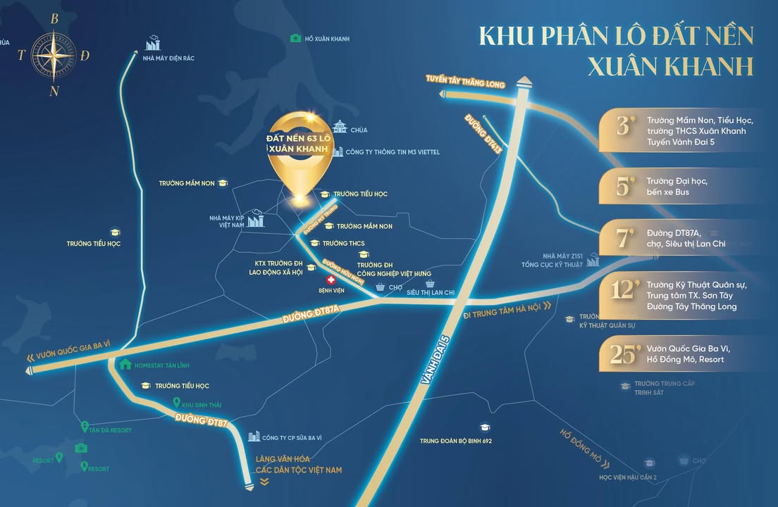 Đất nền Xuân Khanh - Sơn Tây 50m² chỉ từ 1,87 tỷ - Đầu tư sinh lời!