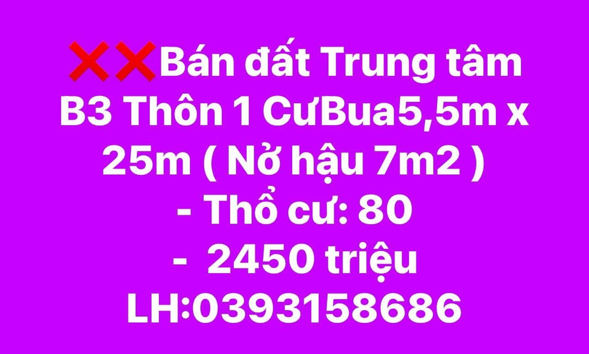 Đất thổ cư Cư ÊBur, Buôn Ma Thuột 137m² giá 2.45 tỷ - Đầu tư sinh lời lý tưởng!