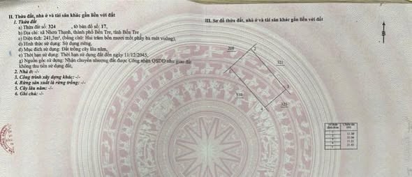 Đất nền Nhơn Thạnh, Bến Tre 240m² giá 400 triệu - Đầu tư sinh lời ngay!