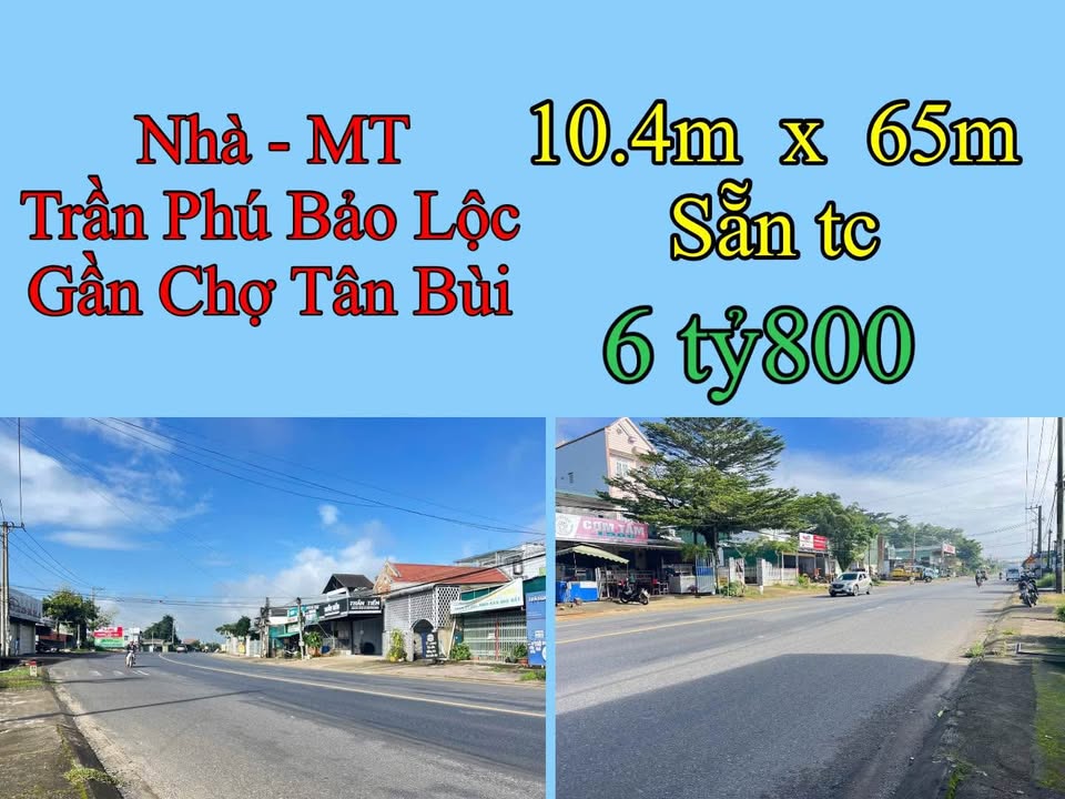 Nhà Mặt Tiền Trần Phú, Phường 3, Bảo Lộc - Diện Tích 676m², Giá 6.8 Tỷ - Kinh Doanh Sầm Uất!