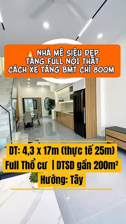 Nhà riêng Phạm Hồng Thái, Buôn Ma Thuột 73m² giá 4.85 tỷ - Full nội thất cao cấp!