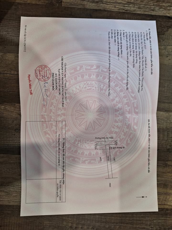 Đất thổ cư Kênh Ba Nhẫn, Phước Vân, 230m² giá 1.35 tỷ - Vị trí đẹp xây nhà vườn!