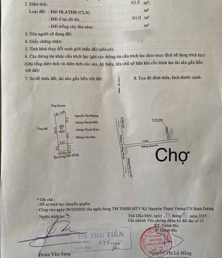 Đất thổ cư tại chợ Bình Điềm - Phú Lợi, giá 2.35 tỷ - Đầu tư sinh lời nhanh chóng!