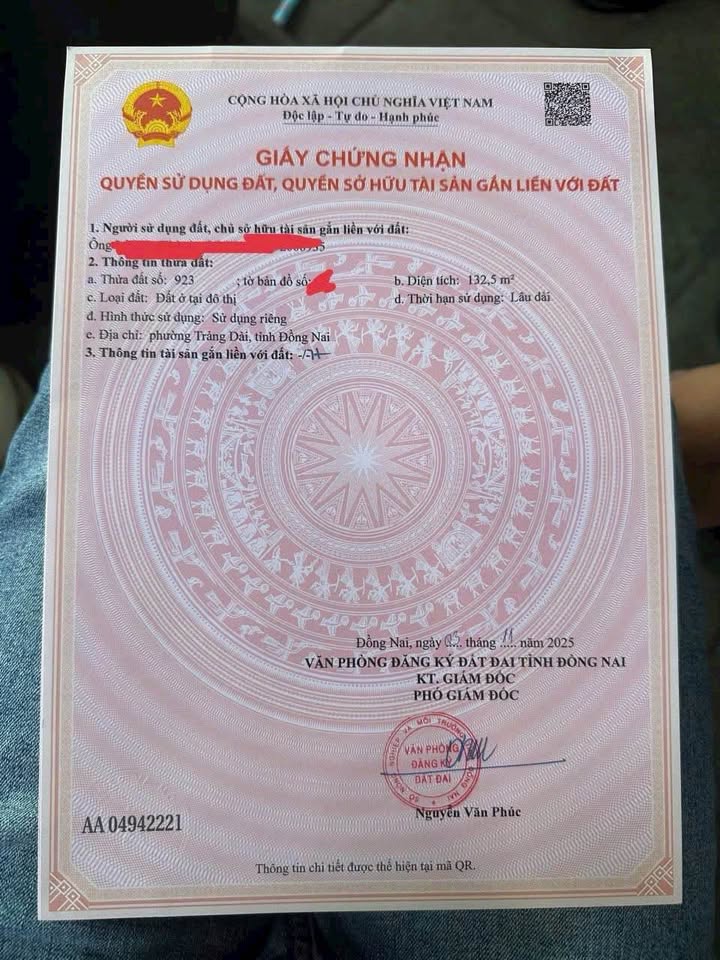 Đất nền Trảng Dài, Biên Hòa 132m² giá 1.25 tỷ - Đầu tư sinh lời cao!