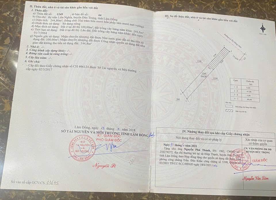 Đất nền Lê Thị Hồng Gấm, Đức Trọng, Lâm Đồng 245m² giá 3.9 tỷ - Gần chợ và trường học!