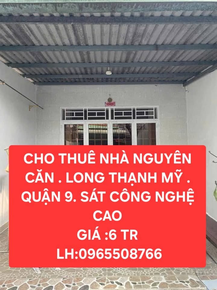 Nhà nguyên căn Thủ Đức 2PN giá 6 triệu - Gần chợ, trường học