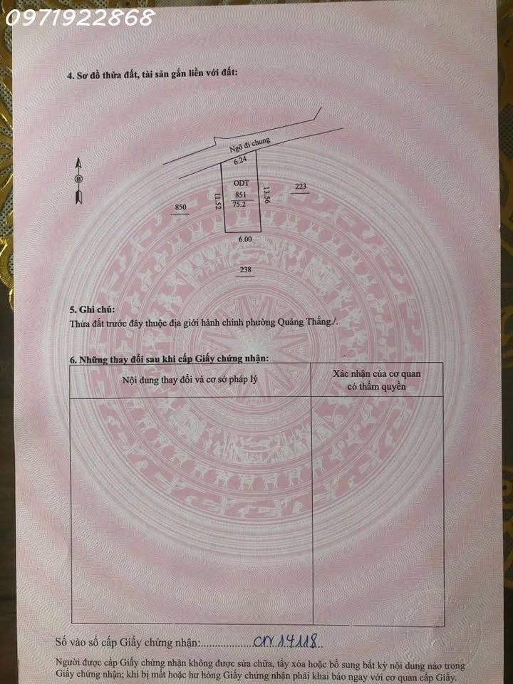 Lô đất 75,2m² đường Lê Hưng, phường Đông Quang, TP Thanh Hóa - Giá chỉ 1,35 tỷ, đầu tư sinh lời bền vững!