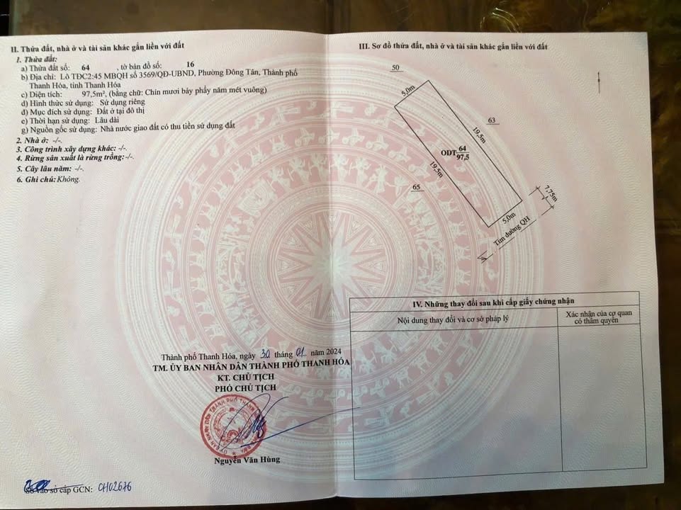 Đất nền chính chủ tại Đông Tân 97m² giá chỉ 2 tỷ - Bán gấp!