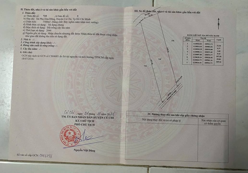 Đất mặt tiền đường Cá Lăng, Củ Chi 7500m² giá 15 tỷ - Cơ hội đầu tư hấp dẫn!