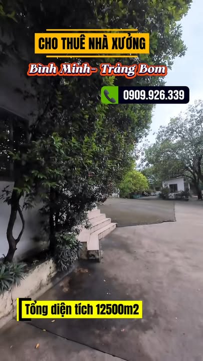 Nhà xưởng cho thuê 12,500m² tại Trảng Bom, Đồng Nai - Đường nhựa thông thoáng!