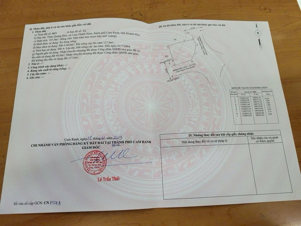 Đất thổ cư 320m² tại Cam Thành Nam, Cam Ranh chỉ 990 triệu - Cơ hội đầu tư tuyệt vời!