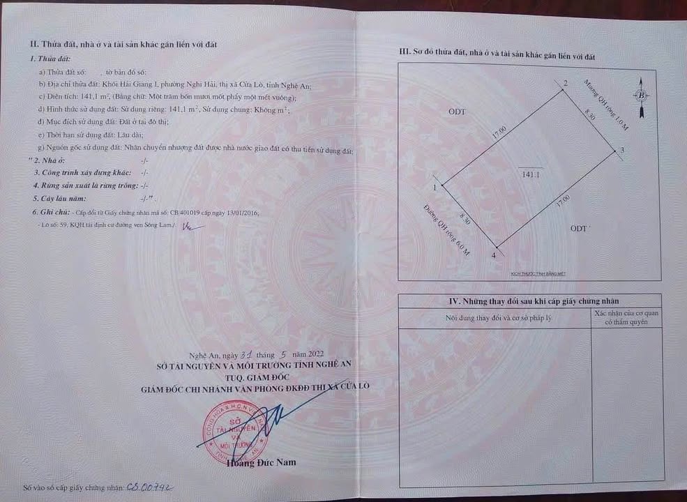 Đất nền Nghi Hải Cửa Lò 141m² giá 2 tỷ - Vị trí đắc địa sát biển!