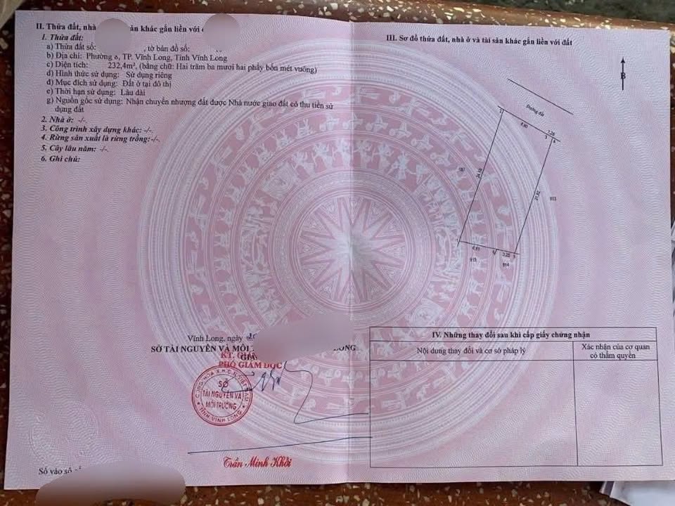 Bán đất nền biệt thự 232m² phường 8, TP. Vĩnh Long - Giá chỉ 1.9 tỷ!