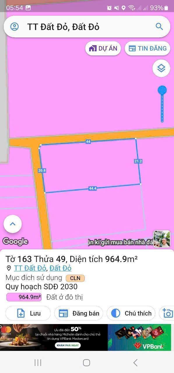 Đất nền Đất Đỏ 965m² giá thỏa thuận - Cơ hội đầu tư hấp dẫn!