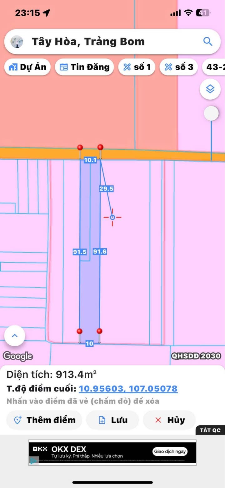 Đất thổ cư 911m² gần Trường Huỳnh Thúc Kháng, Đồng Nai - Giá chỉ 4 tỷ!