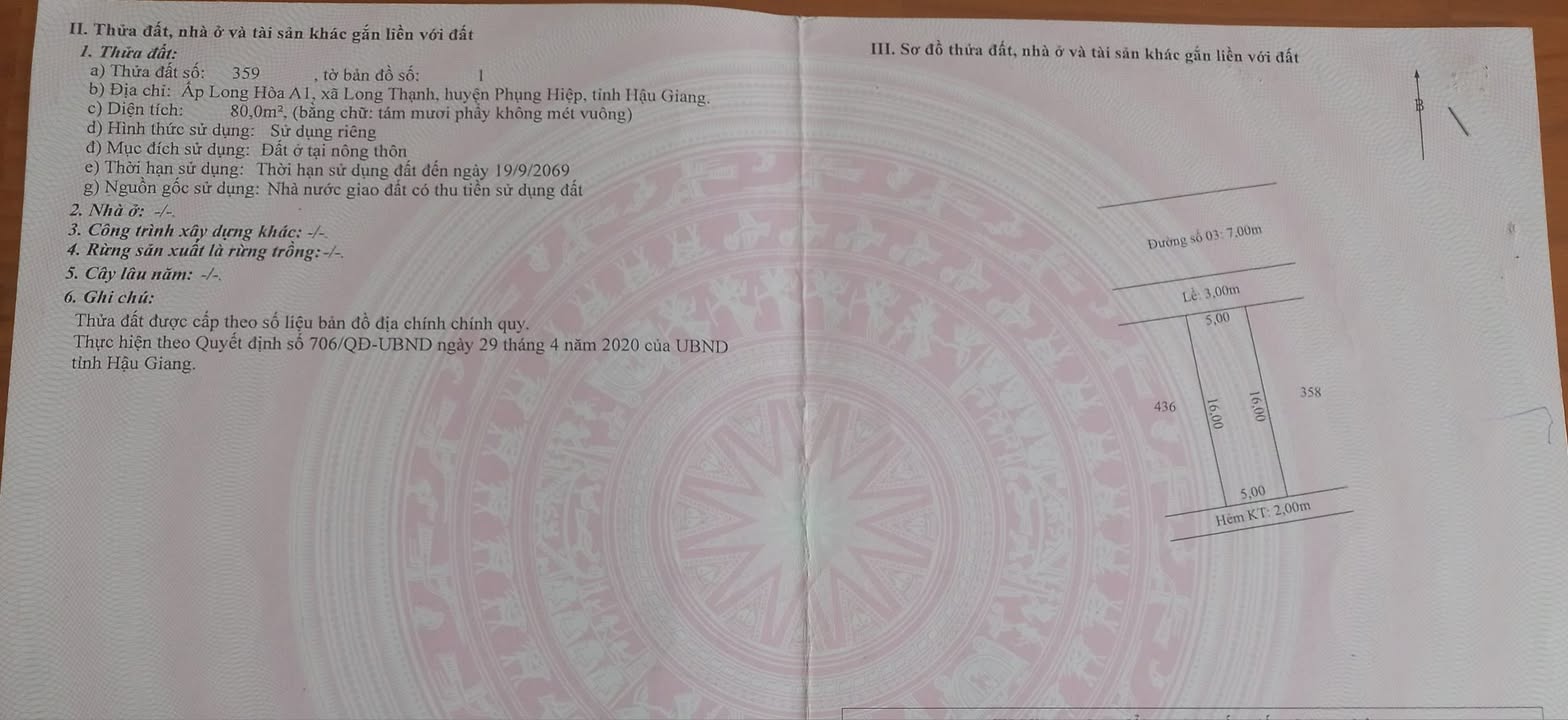 Đất nền bán gấp tại đường số 3, Thạnh Hòa, Cần Thơ - Giá chỉ từ 5xx triệu