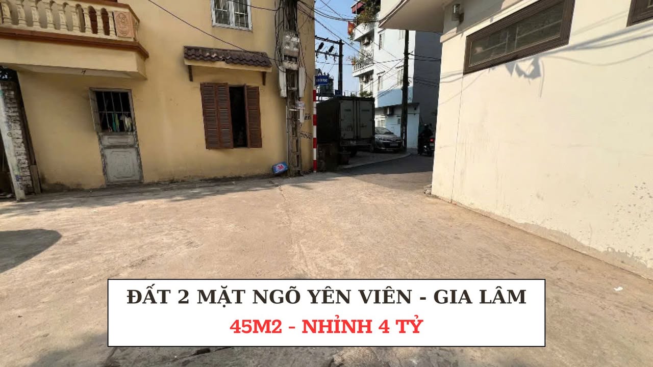 Đất Yên Viên Gia Lâm 45m² - 2 Mặt Ngõ Thoáng Đẹp, Sổ Đỏ Chính Chủ