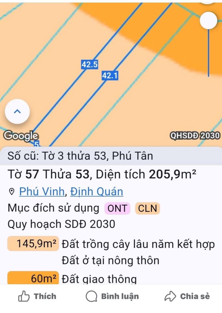 Đất thổ cư 50m² mặt đường bê tông ấp 7 Phú Tân giá chỉ 260 triệu - Cơ hội đầu tư tốt!