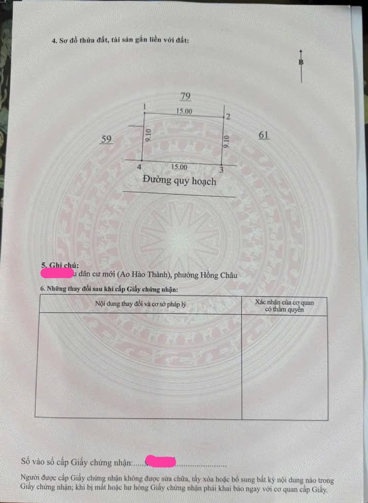 Đất nền tại khu Dân Cư mới Ao Hào Thành, Hưng Yên 136m² - Mặt tiền 15m, hướng Nam!