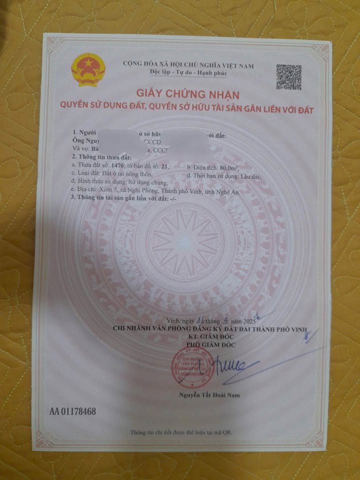 Bán đất Xóm 7 Nghi Phong 80m² giá 1.4 tỷ - Cơ hội đầu tư hấp dẫn!