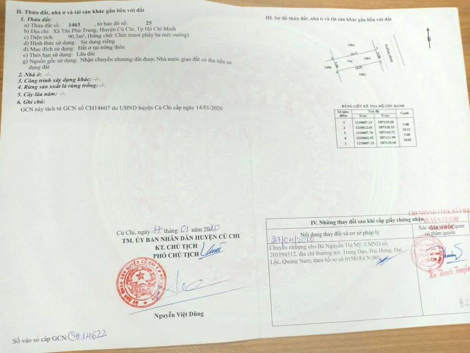 Đất nền Tân Phú Trung Củ Chi 90m² giá 1 tỷ - Sổ hồng chính chủ