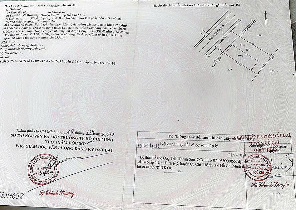 Đất mặt tiền Võ Văn Bích, Củ Chi 375m² giá 6 tỷ - Đầu tư sinh lời ngay!