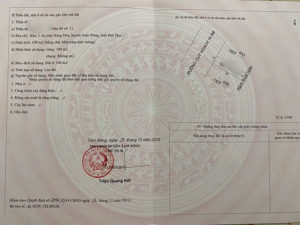 Đất nền Hưng Hóa - Tam Nông 100m² giá thỏa thuận - Mặt tiền kinh doanh sầm uất!