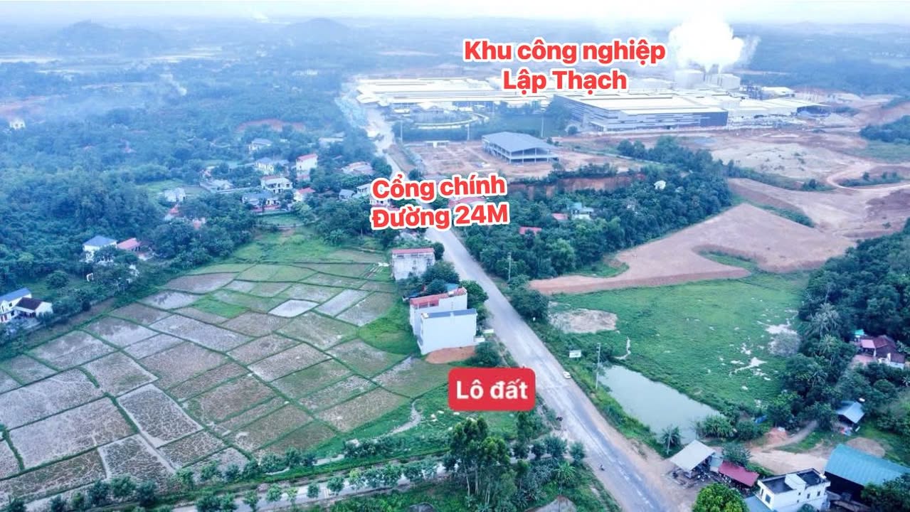 Đất Cổng Chính KCN Lập Thạch 100m² giá 2.6 tỷ - Pháp lý rõ ràng, mặt tiền kinh doanh