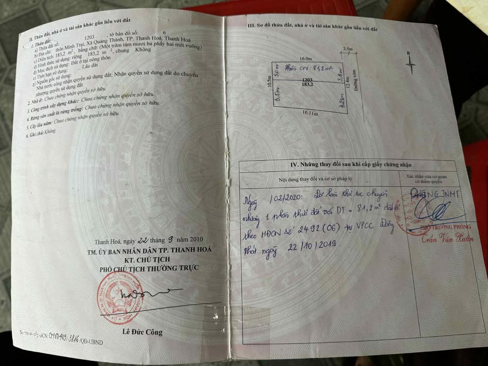 Đất liền kề có nhà tại phường Quảng Thành, 700m², giá 7.8 tỷ - Cơ hội đầu tư vàng!