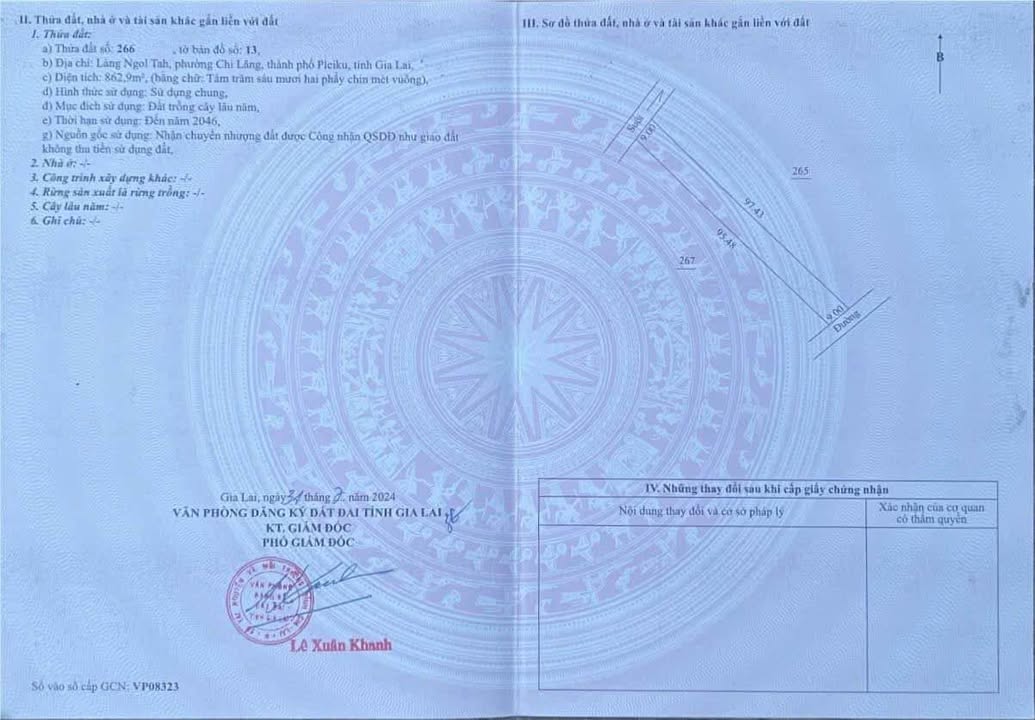 Đất nền Chi Lăng, TP Pleiku 863m² - Cơ hội đầu tư hấp dẫn chỉ 300 triệu!