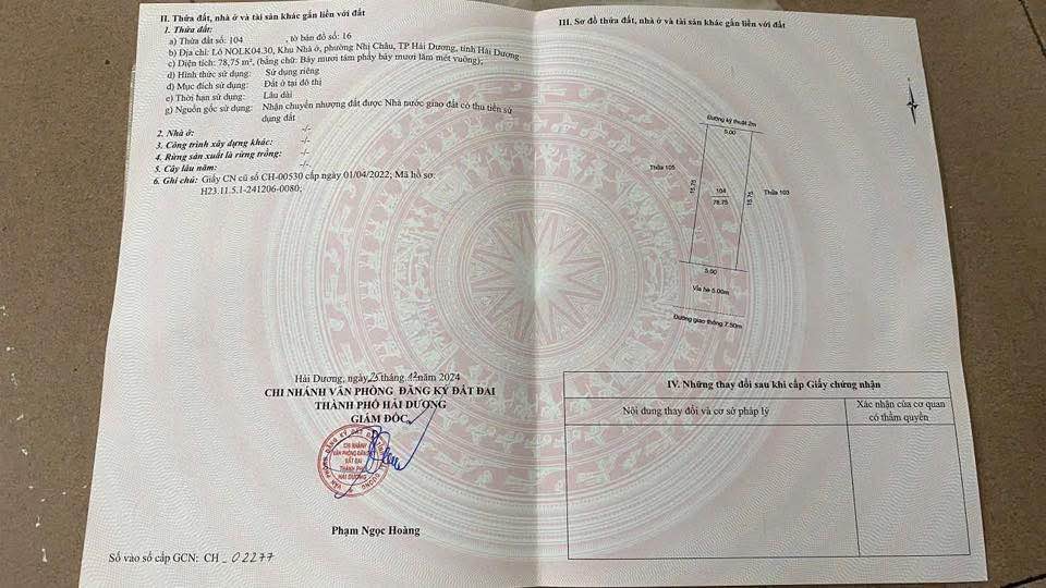 Đất nền Khu Đô Thị Trần Hưng Đạo Hải Dương 78.75m² giá 4 tỷ - Đầu tư sinh lời ngay!