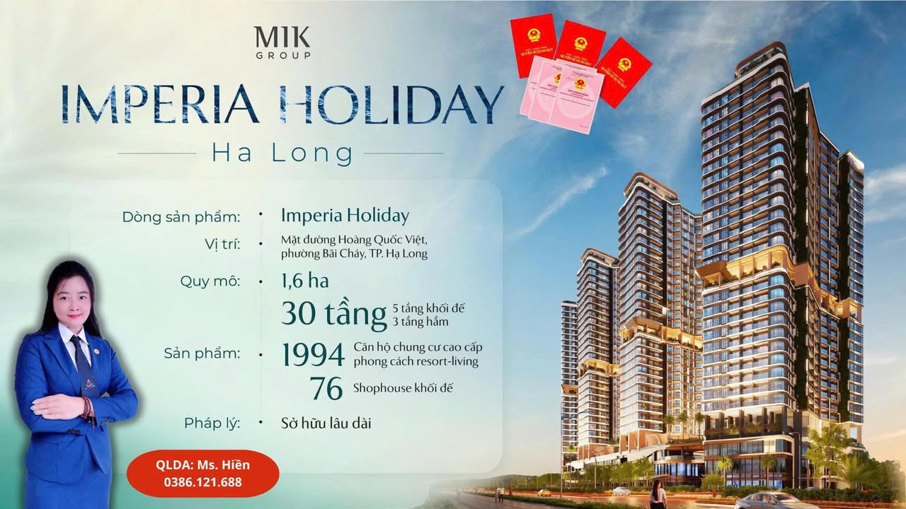 Căn hộ Imperia Holiday Hạ Long 16.000m² - Cơ hội đầu tư hấp dẫn tại Bãi Cháy!