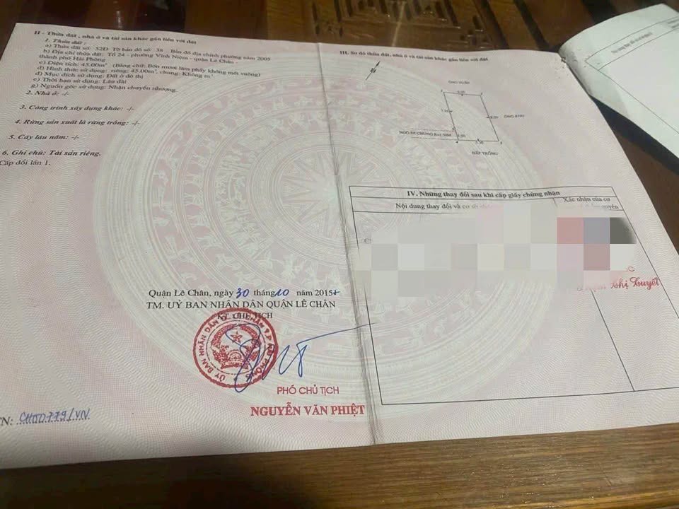 Lô đất có nhà cấp 4 tại Vĩnh Niệm - Lê Chân, Hải Phòng 45m² giá 1,95 tỷ - Sổ đỏ chính chủ ngay!