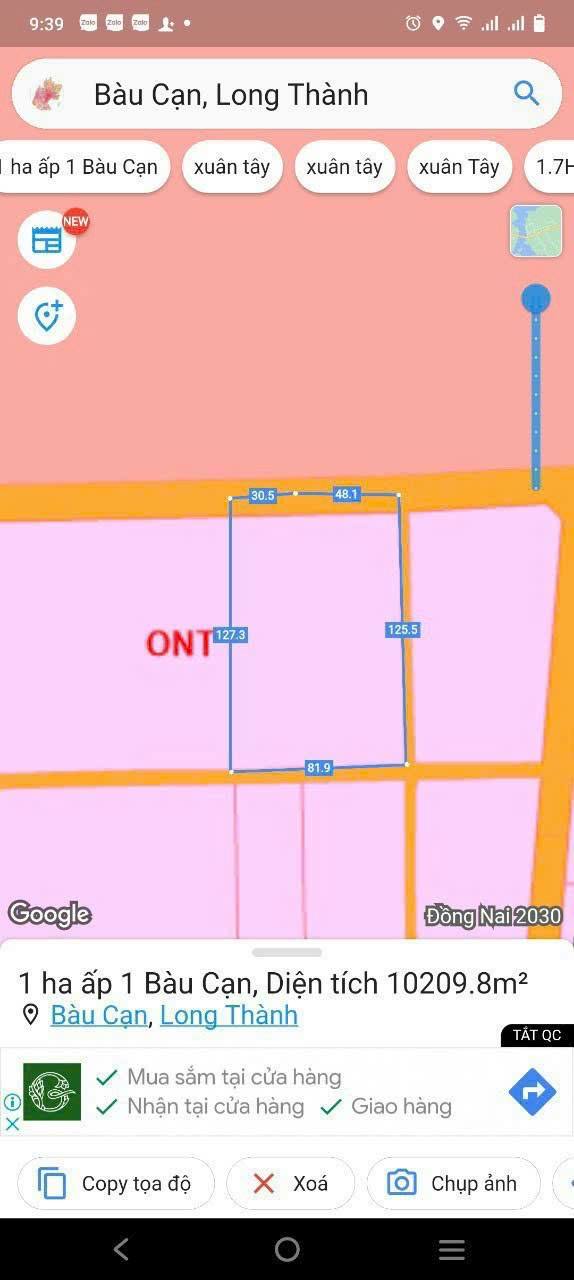 Đất nền 1Ha 3 mặt tiền đường Bàu Cạn, Long Thành - Gần sân bay Long Thành, đầu tư sinh lời cao!