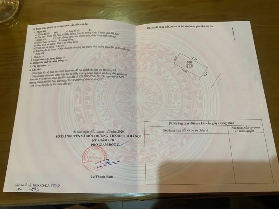 Đất đấu giá Bắc Hồng, Đông Anh 61.5m² giá 7 tỷ - Cơ hội đầu tư tuyệt vời!