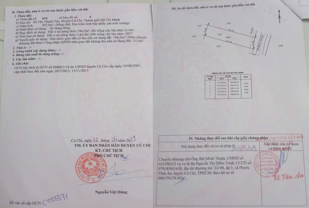 Đất thổ cư Tân Thạnh Tây, Củ Chi 210m² giá 2.55 tỷ - Cơ hội đầu tư tuyệt vời!