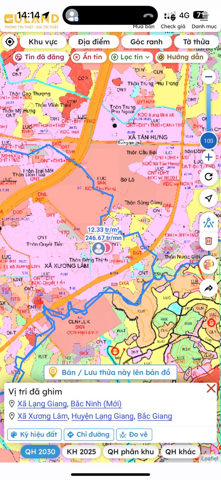 Đất nền Xương Lâm - Lạng Giang 278m² giá 3 tỷ - Đầu tư sinh lời cao!