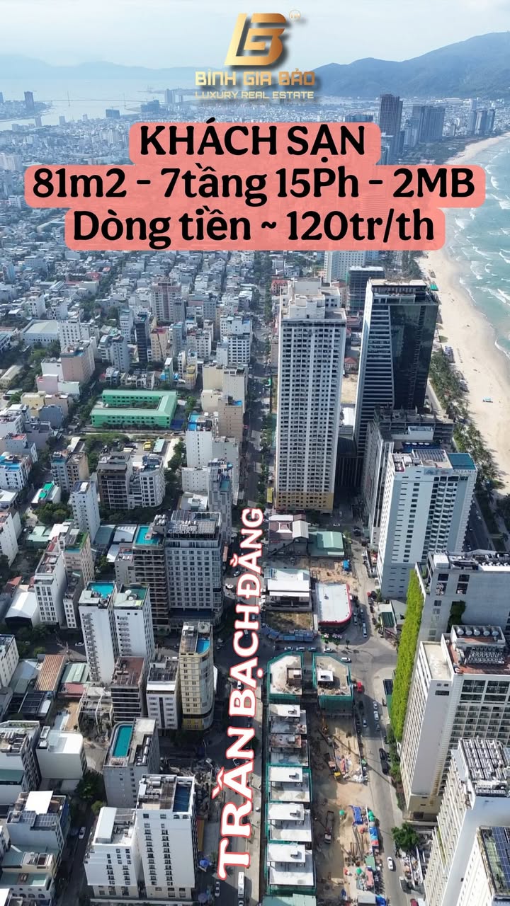 Khách sạn FrontHouse Trần Bạch Đằng Đà Nẵng 81m² giá 40 tỷ - Dòng tiền ổn định 120 triệu/tháng!