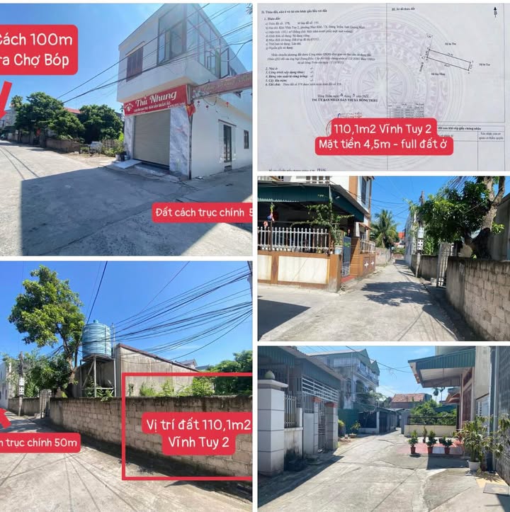 Đất nền Mạo Khê 110,1m² giá 1,3 tỷ - Mặt tiền ô tô, vị trí đẹp!