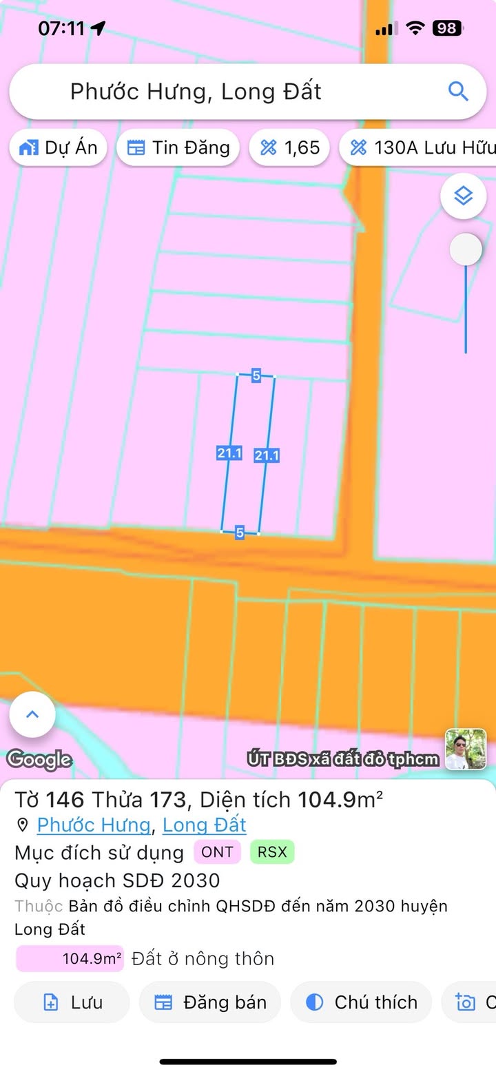 Đất mặt đường nhựa Hải Lâm, xã Long Hải, 100m² giá 2.2 tỷ - Cơ hội đầu tư hấp dẫn!