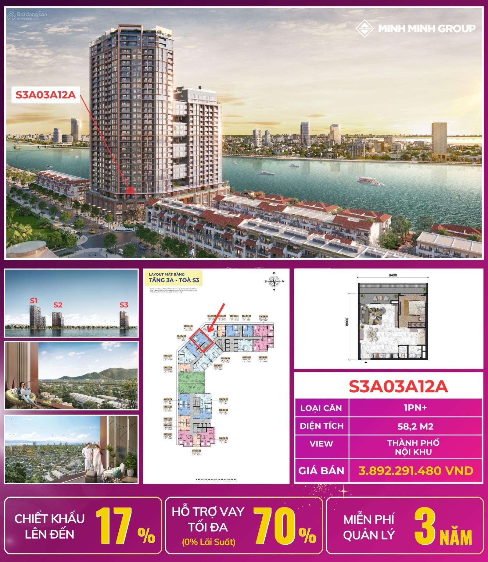 Căn hộ Sun Symphony Residence Đà Nẵng 58.2m² giá 3.8 tỷ - Sẵn sàng vào ở ngay!