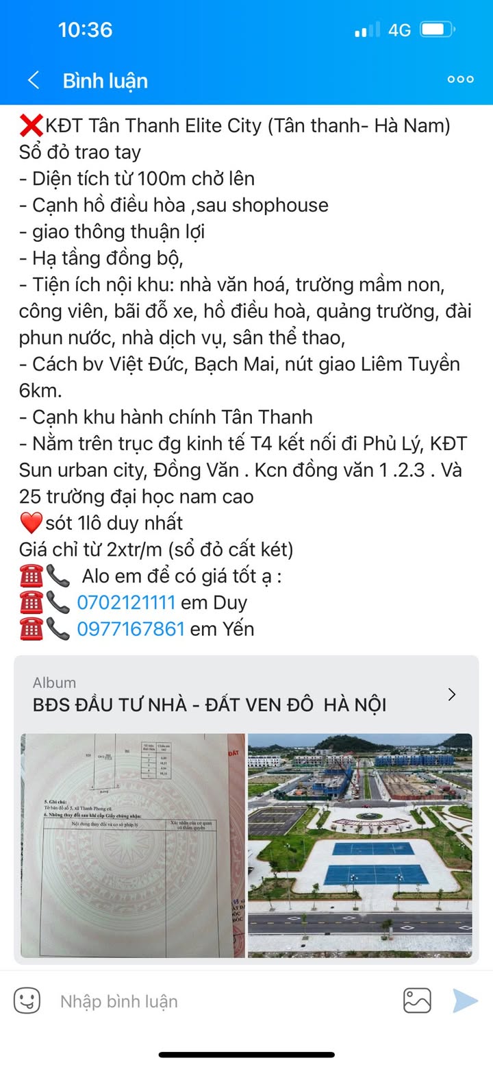 Đất nền KĐT Tân Thanh Elite City, Hà Nam - Diện tích 100m², Giá chỉ từ 2x triệu!