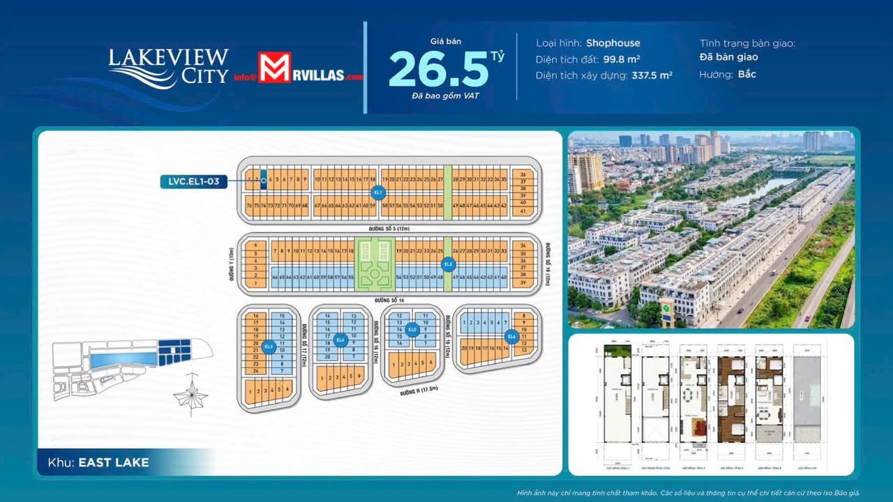 Shophouse Lakeview City Quận 2 99m² giá 26.5 tỷ - Đầu tư sinh lời ngay vị trí vàng!