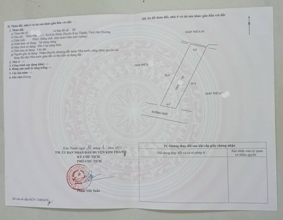 Đất Kim Đính, Kim Thành 95m² chỉ 600 triệu - Cơ hội đầu tư tuyệt vời!