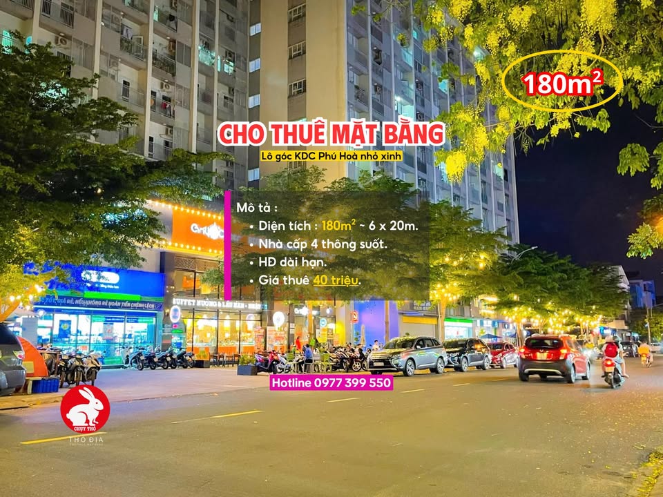 Mặt bằng cho thuê tại đường D1, phường Phú Lợi, Thủ Dầu Một - Diện tích 180m², giá 40 triệu/tháng