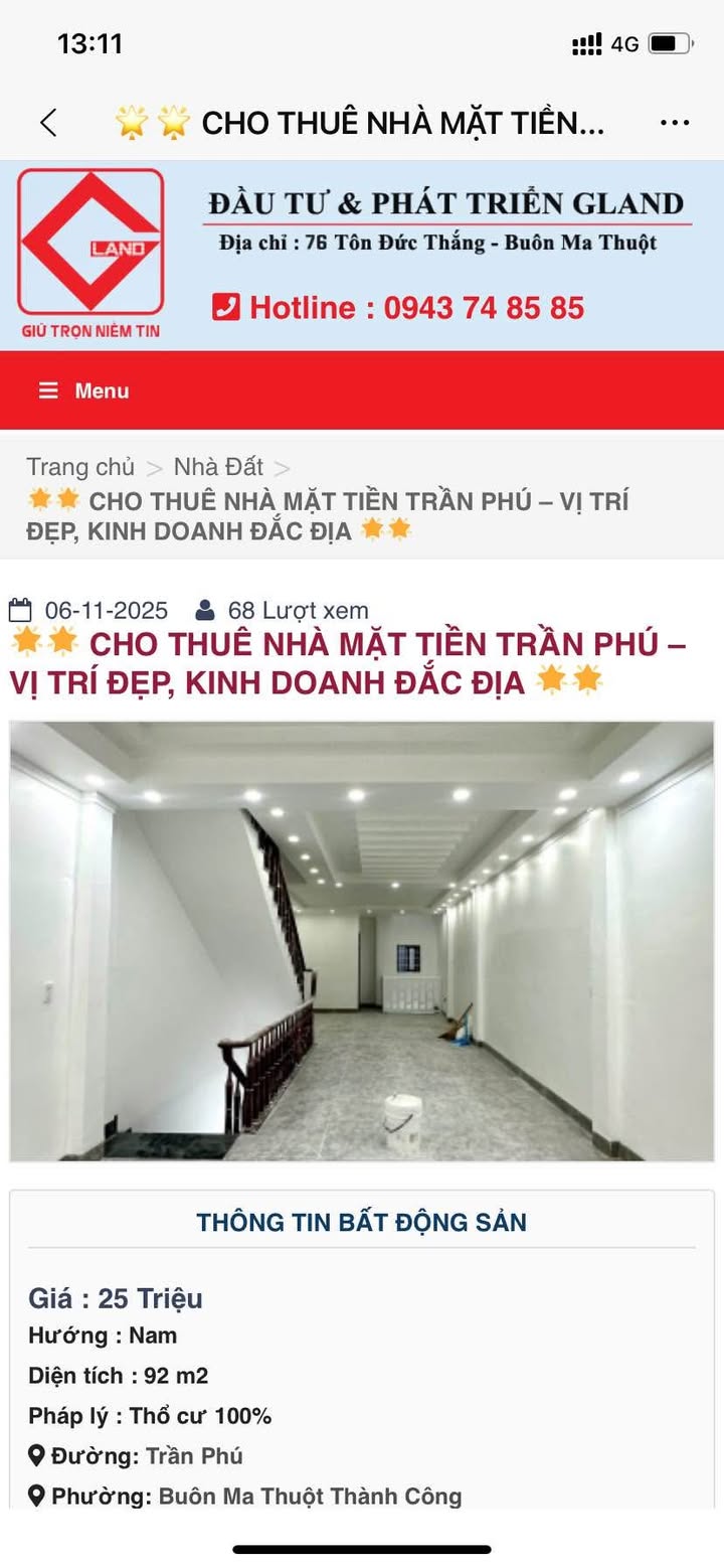Nhà mặt tiền Trần Phú - 99m² giá 25 triệu - Kinh doanh sầm uất!