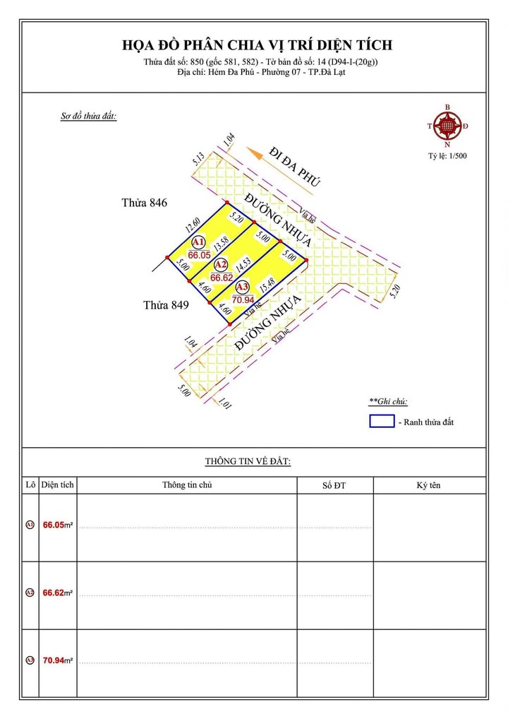 Đất hai mặt tiền hẻm Đa Phú Đà Lạt 202m² giá 6.7 tỷ - View thung lũng tuyệt đẹp!