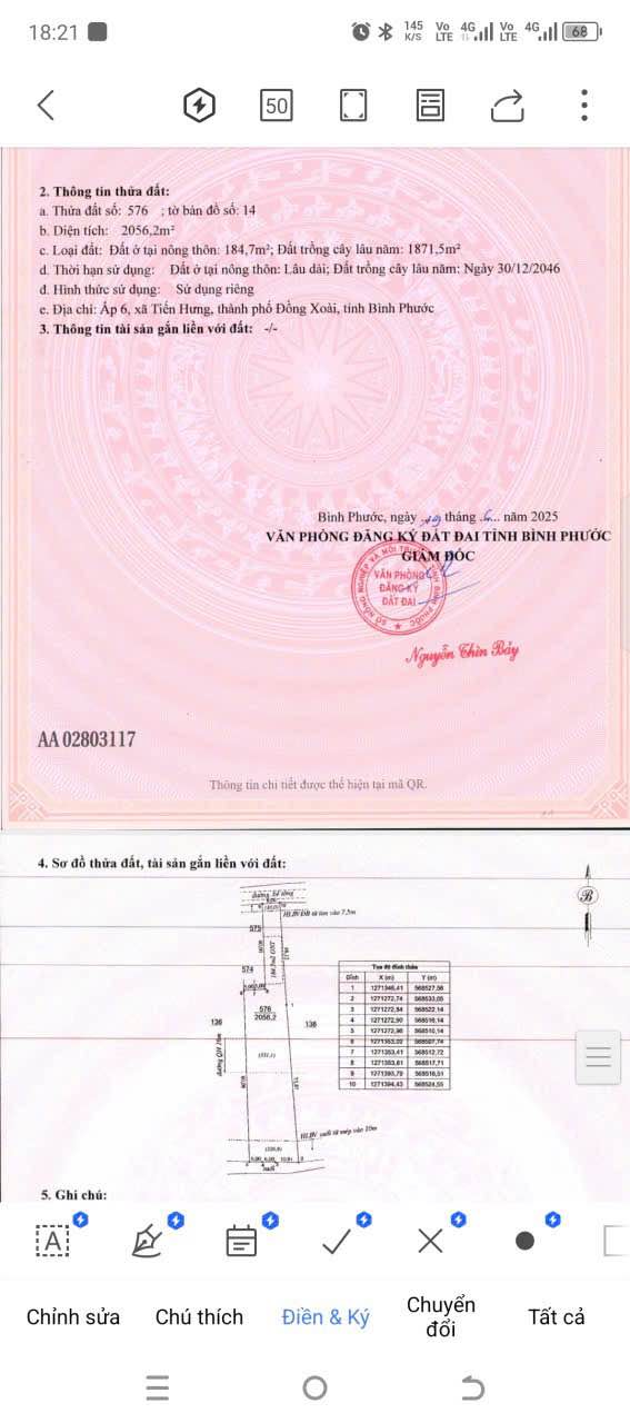 Đất thổ cư Tiến Hưng, Đồng Xoài 7200m² - Giá chỉ 6 tỷ, thích hợp đầu tư!